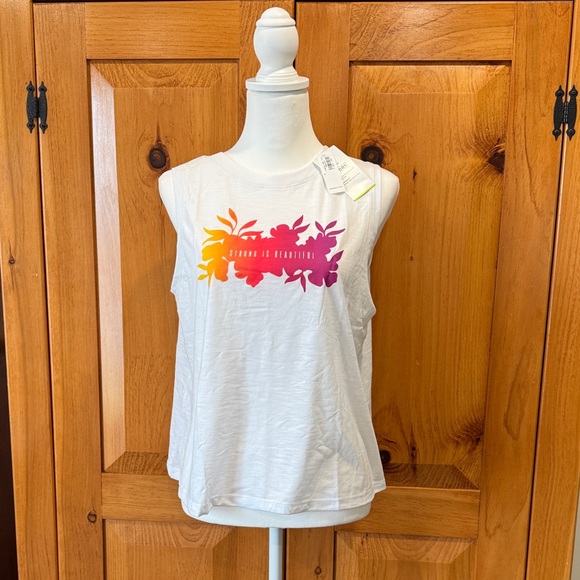 Old Navy Tops - Old Navy White Tank Top with Colorful Graphic
